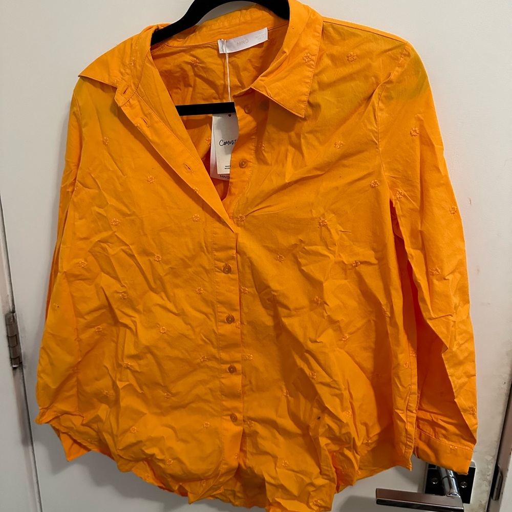 MANGO Orange Cotton Shirt